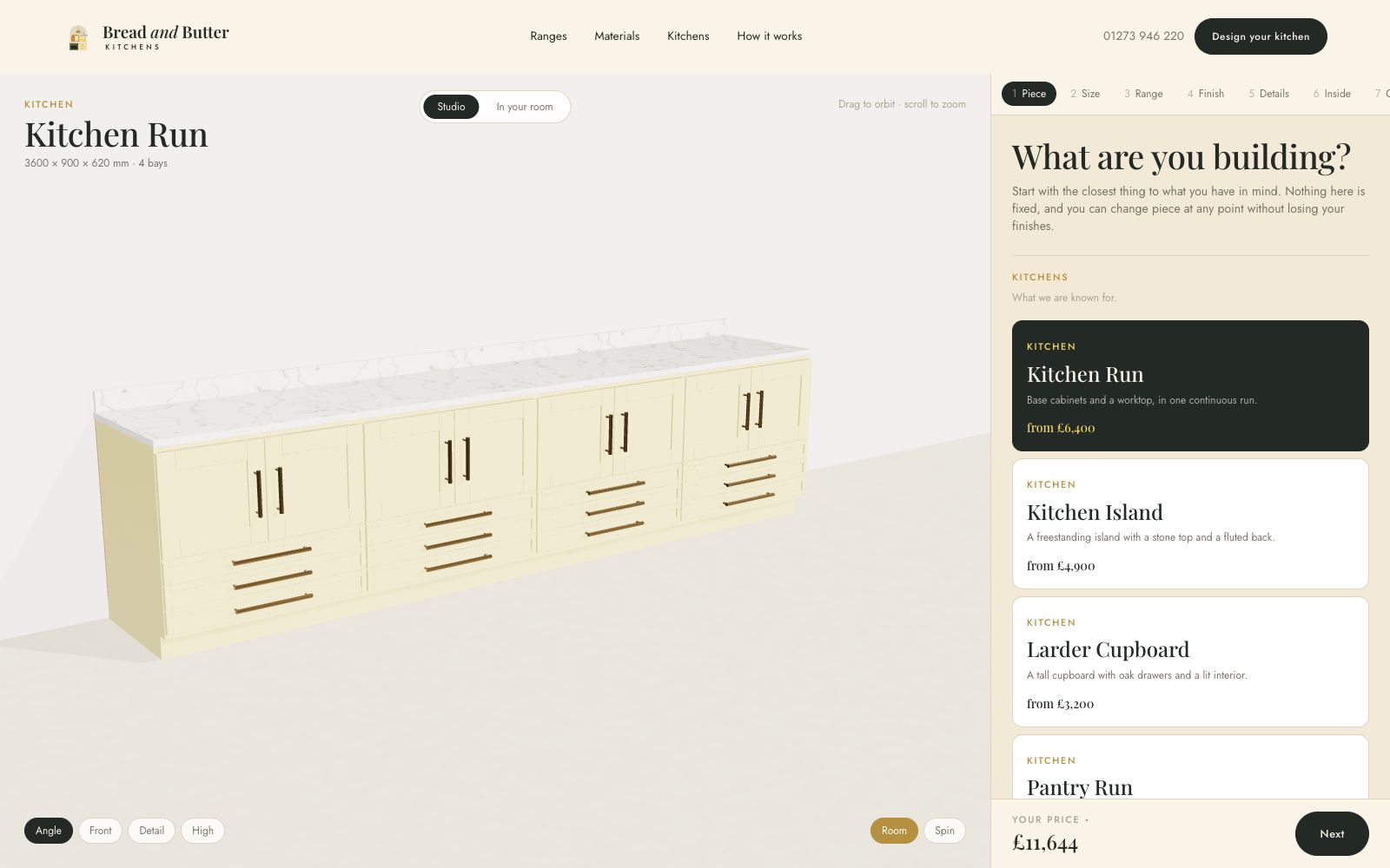 Bread and Butter The builder page