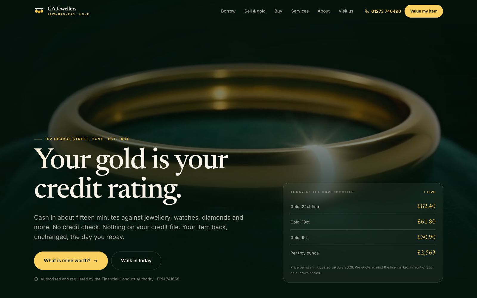 GA Jewellers Home page
