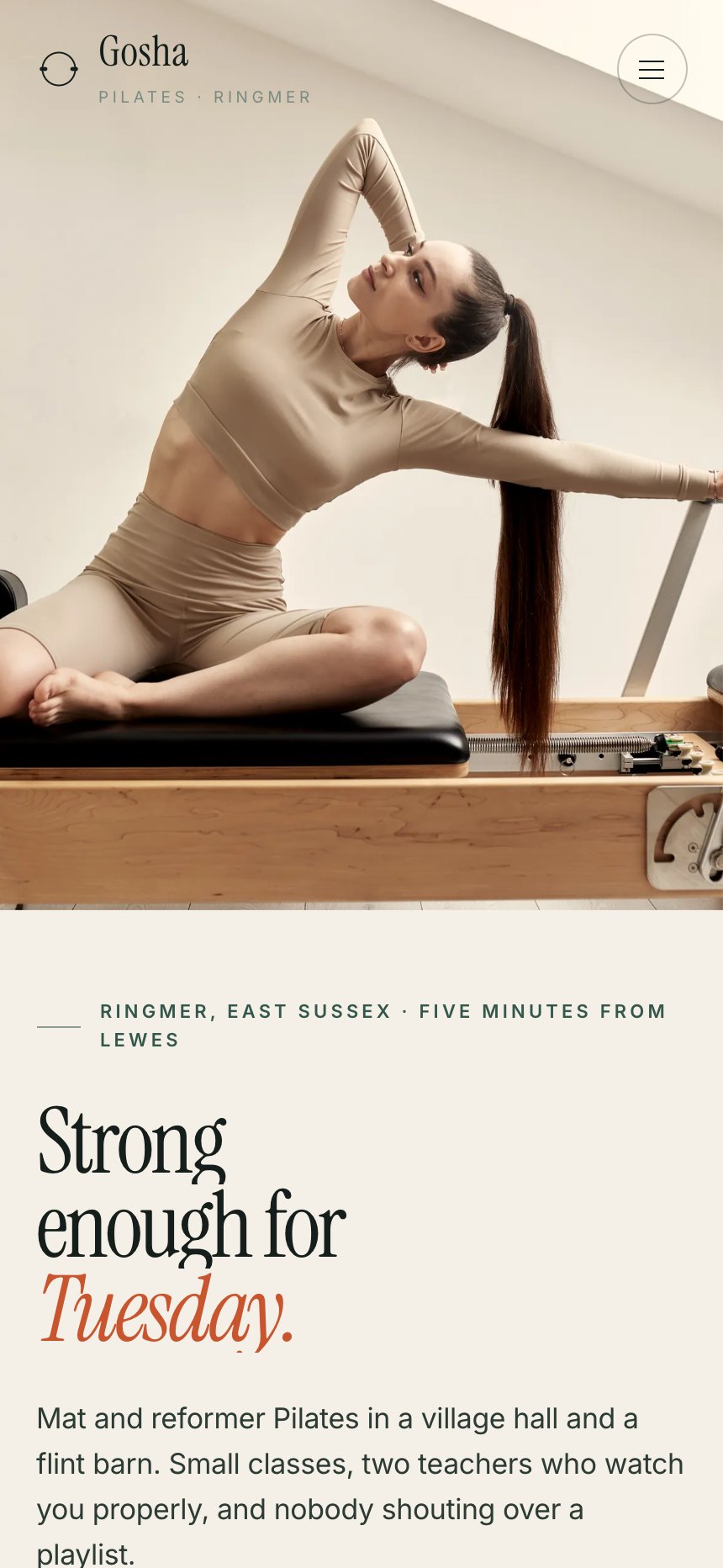 Gosha Pilates on mobile