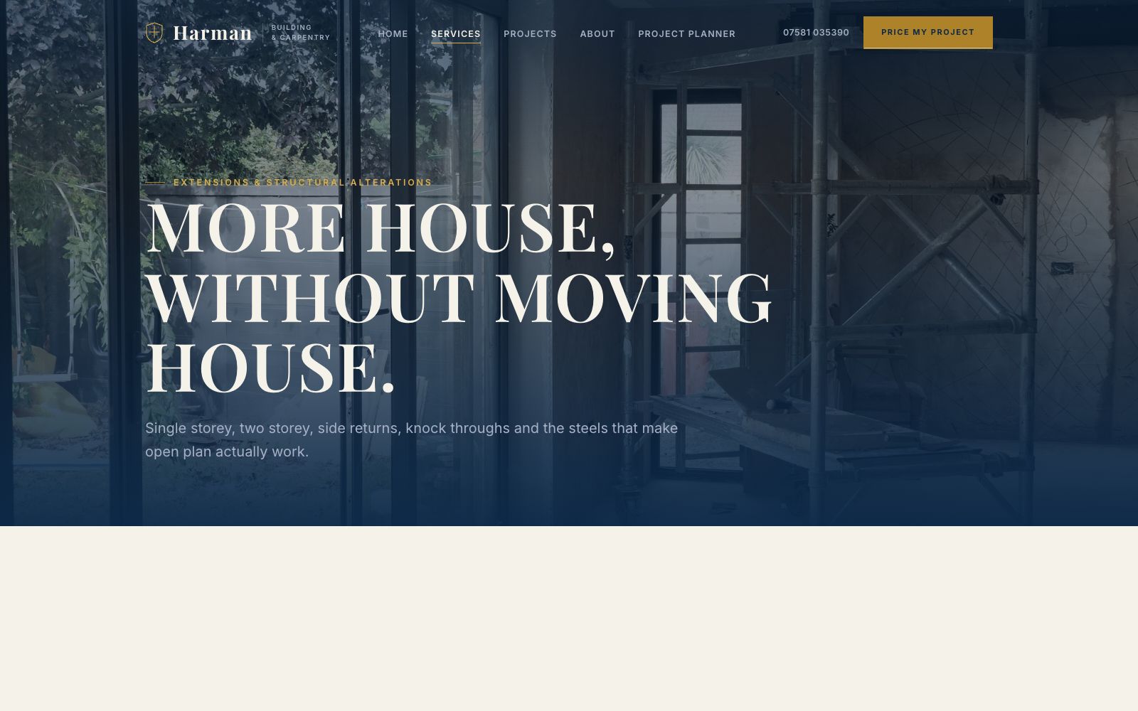 Harman Building & Carpentry Extensions page