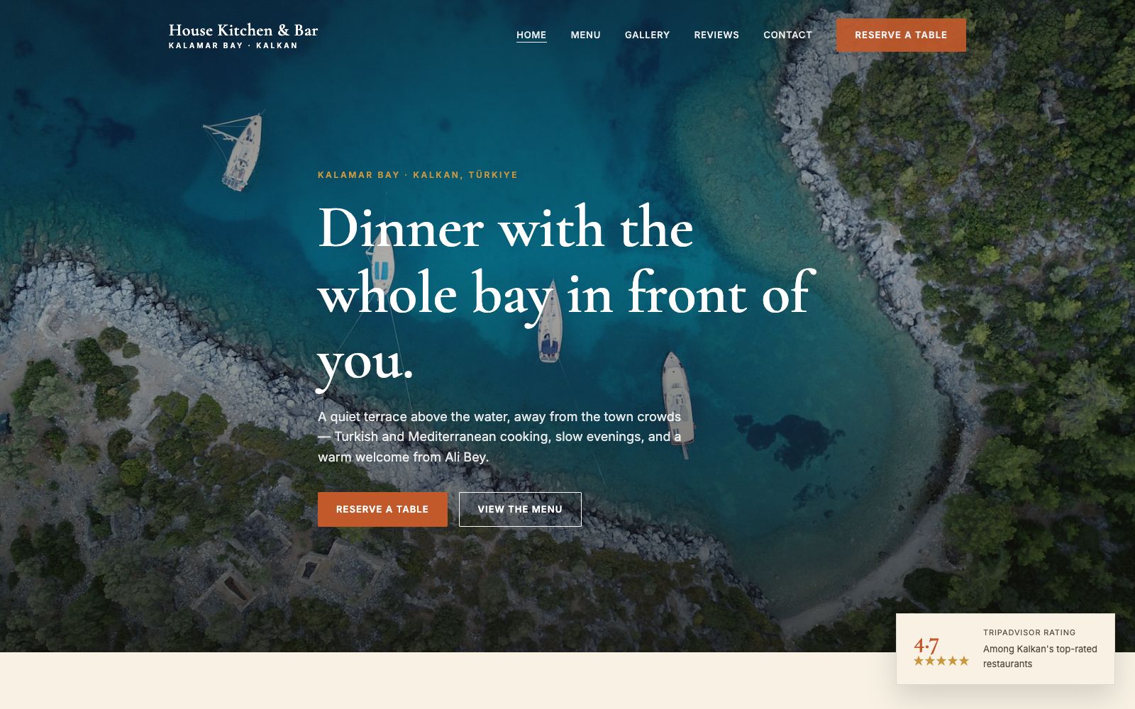 The House Kitchen & Bar home page