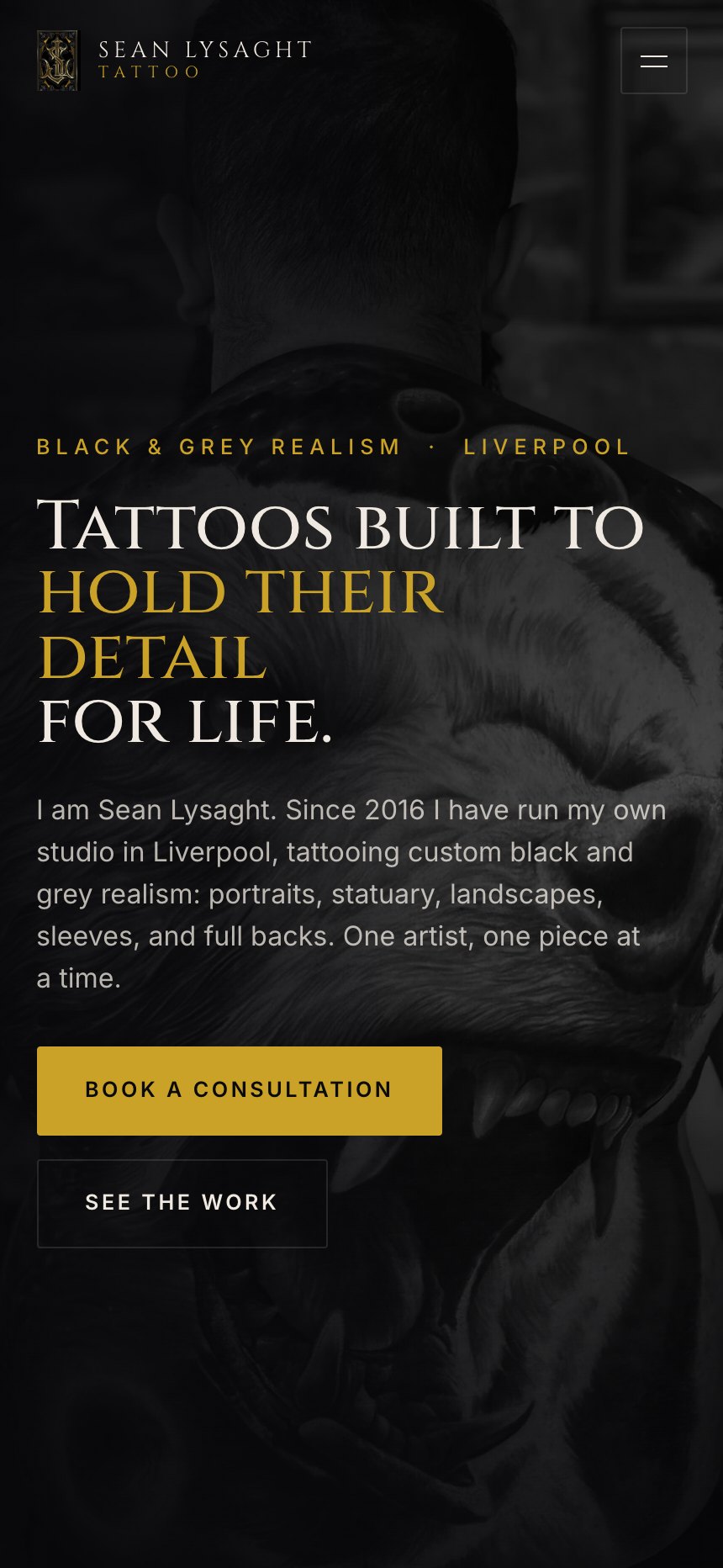 Sean Lysaght Tattoo on mobile